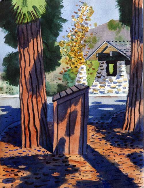 LANDSCAPES - watercolor painting by the Venice painter, Curtis Hoekzema.